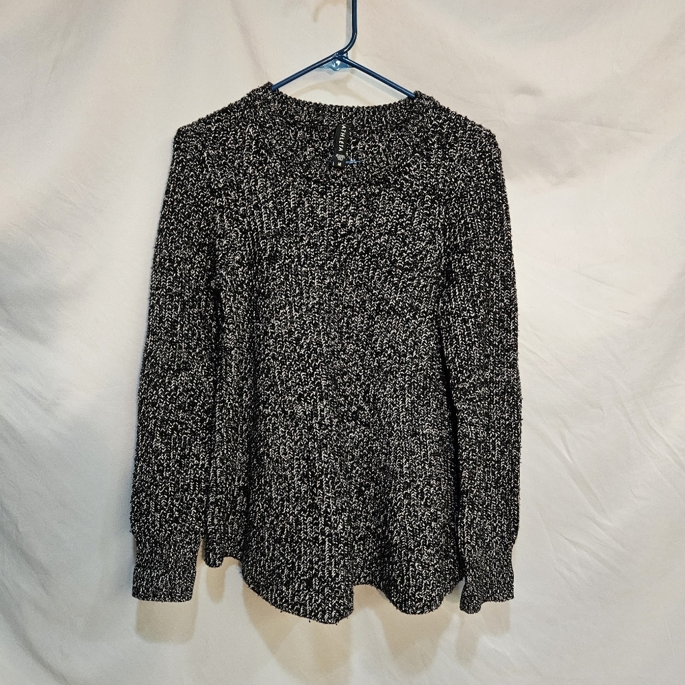 Athleta Black Marled Crewneck Wool Blend Sweater Women's Medium